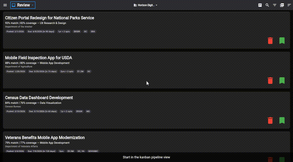 Track pursuit details demo